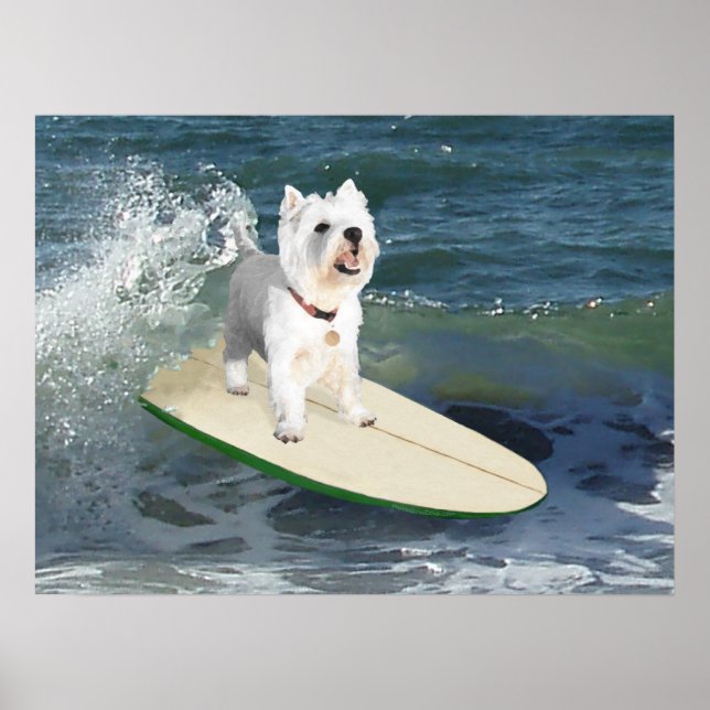 Westie Surfer Poster (Framsidan)