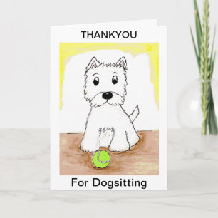 Westie Tack for Dogsit Card Kort