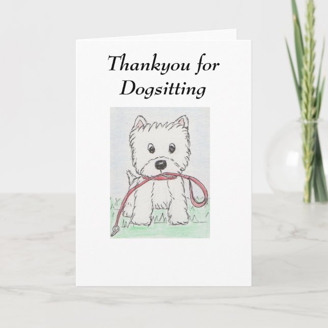 Westie tack för Dogsitting Kort (Framsida)