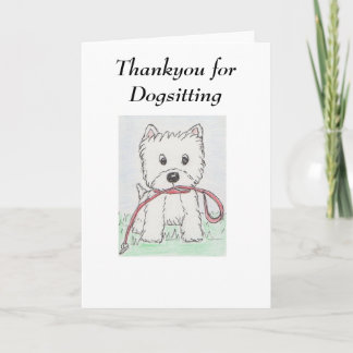 Westie tack för Dogsitting Kort