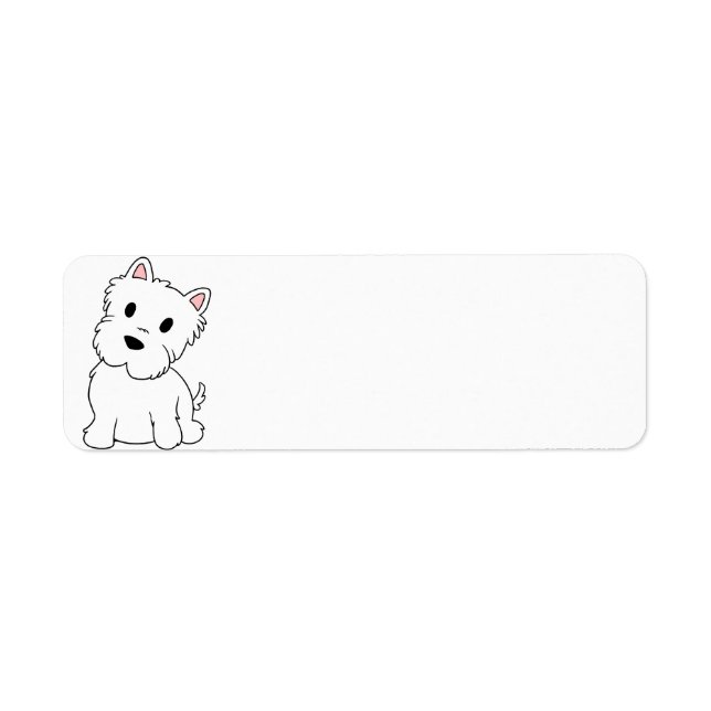 Westie-tecknad Returadress Etikett (Framsidan)