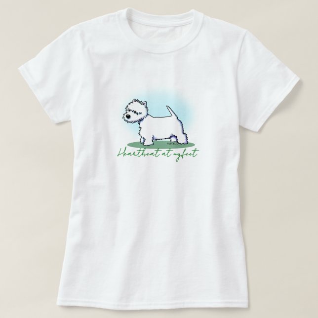 Westie Terrier 100% Cotton T-Shirt (Design framsida)