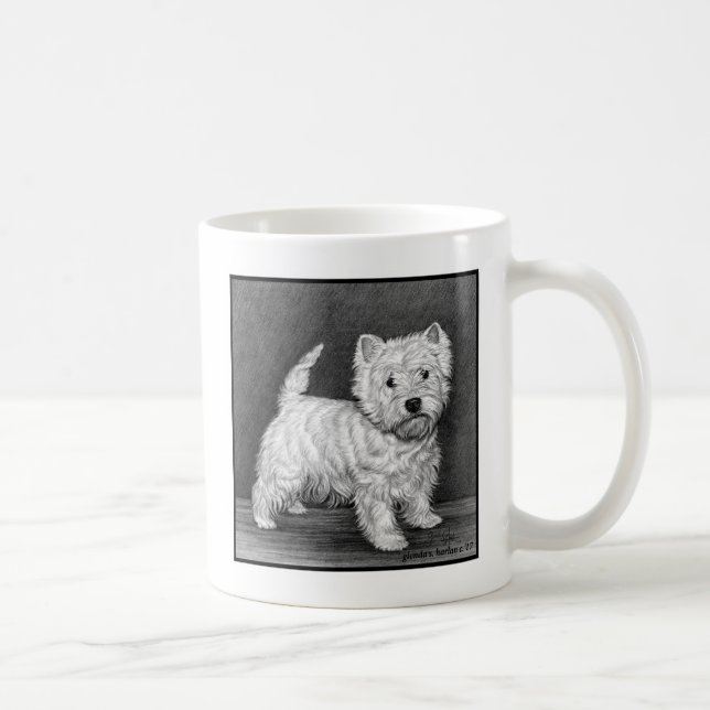 Westie Terrier Art by Glenda S. Harlan Kaffemugg (Höger)