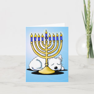 Westie Terrier Hanukkah-kort Helgkort