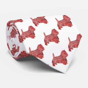 Westie Terrier Jul Hund Silhuett Vit Hals Slips