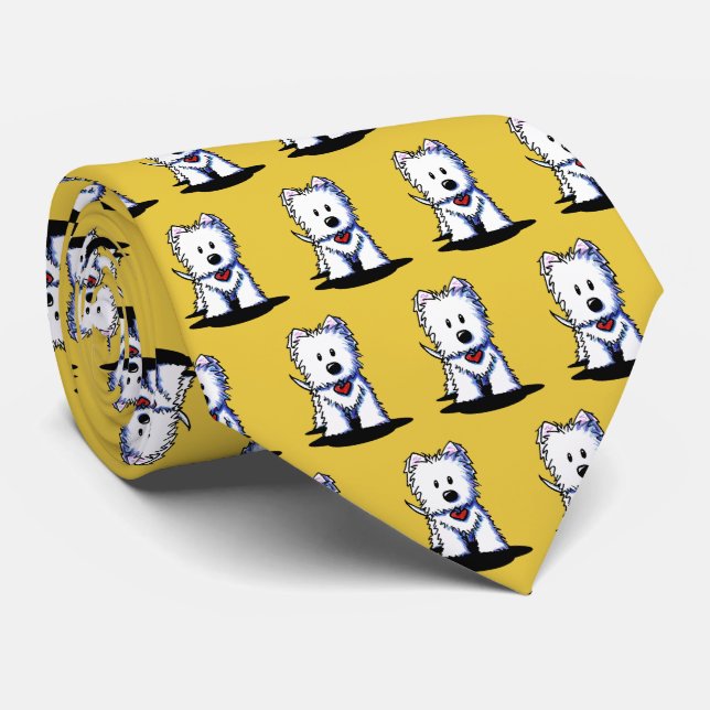 Westie Terrier KiniArt Neck Tie Slips (Rullad)