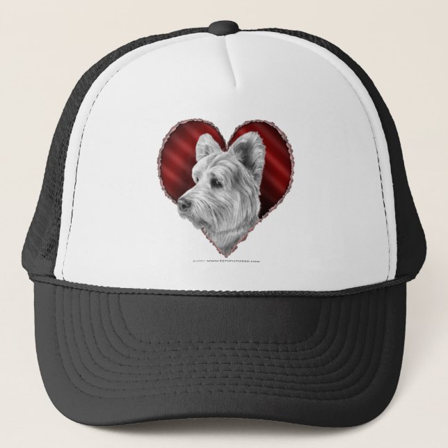 Westie Terrier med hjärta Keps (Framsida)