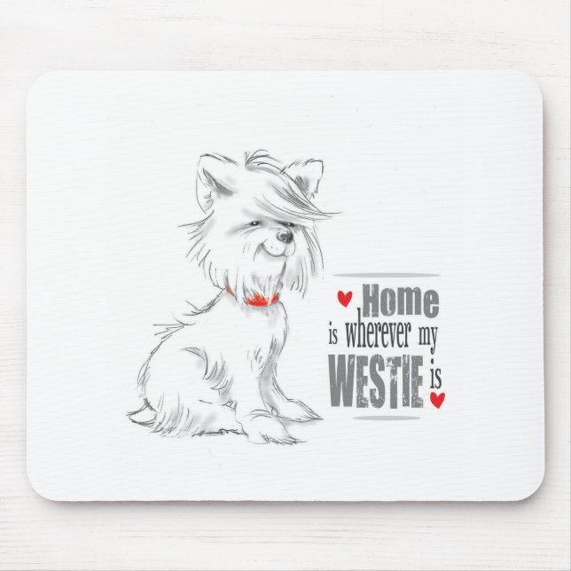 Westie Terrier MousePad Musmatta (Framsidan)
