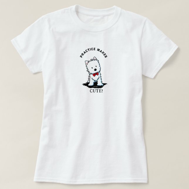 Westie Terrier Övning Ger Färdighet 100% Bomull T- T Shirt (Design framsida)