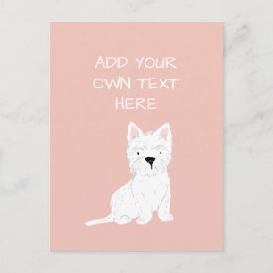Westie Terrier Personlig Hund Namn vykort