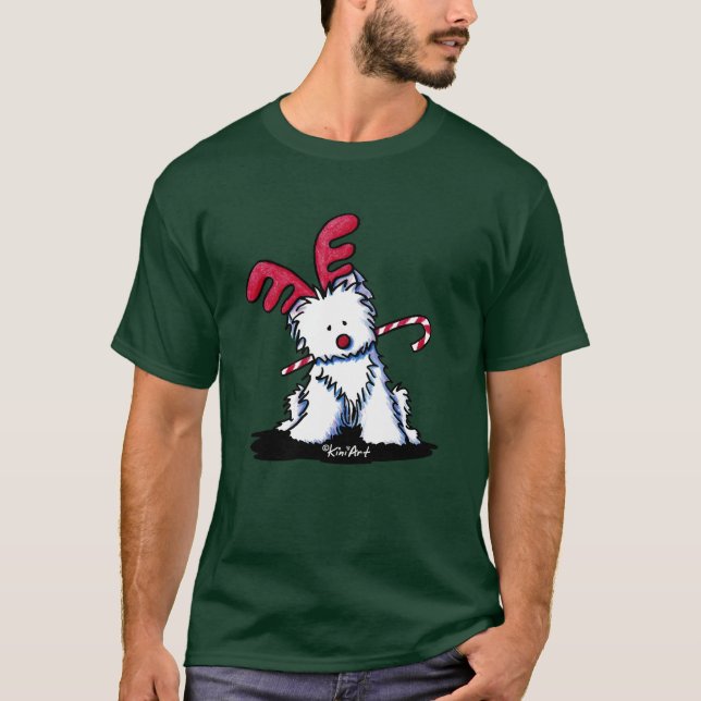 Westie Terrier Ren Dark T-Shirt (Framsida)