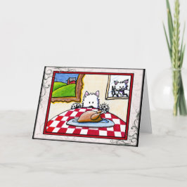 Westie Terrier Thanksgiving Greeting Card Helgkort