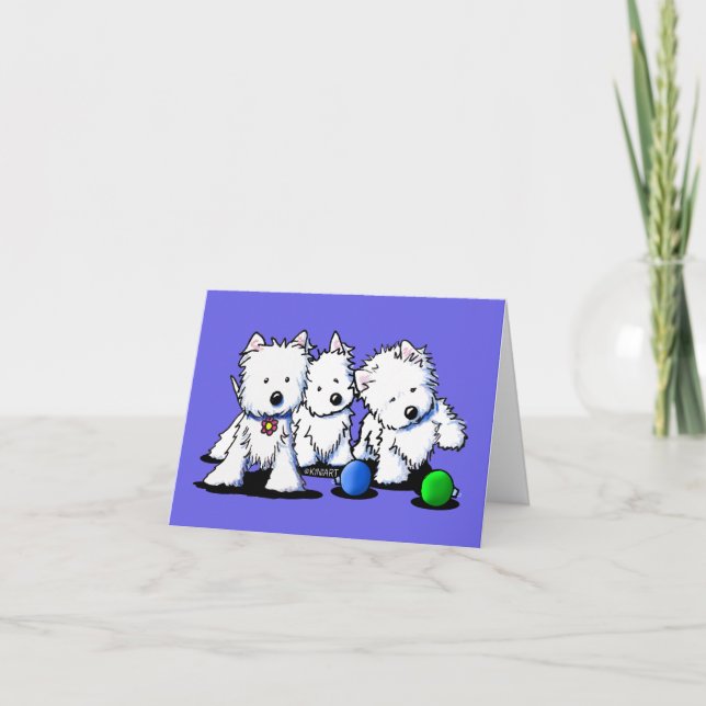 Westie Terrier Trio-julkort Helgkort (Framsida)