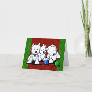 Westie Terrier Trio-julkort Helgkort