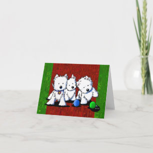 Westie Terrier Trio-julkort Helgkort