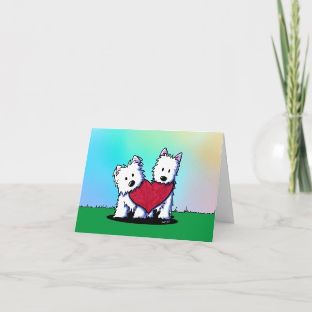 Westie Terriers Valentine Helgkort (Framsida)