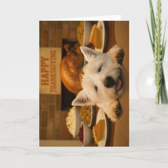 Westie Thanksgiving Card Kort (Framsida)