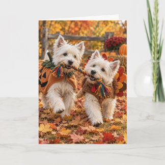 Westie Thanksgiving-kort Kort