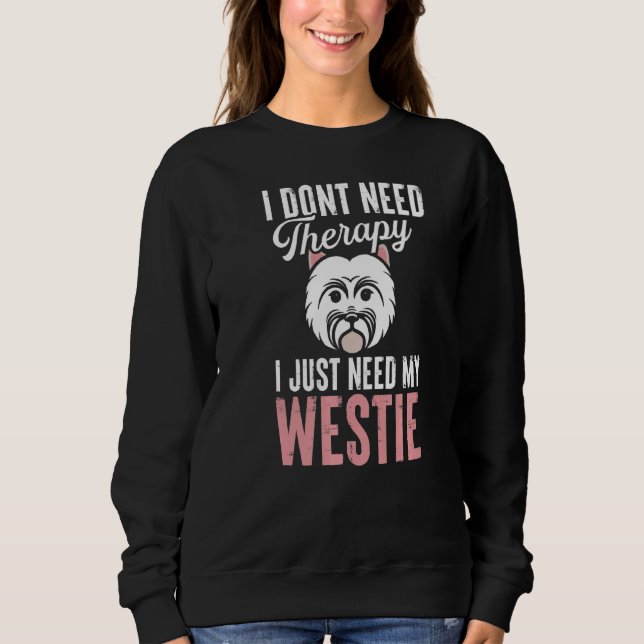 Westie Therapy Väster Highland White Terrier Owner T Shirt (Framsida)