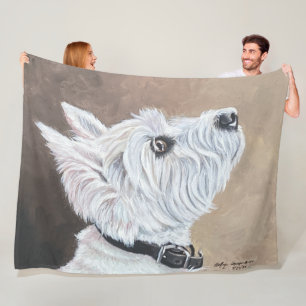 Westie Tittar upp profil B Fleecefilt