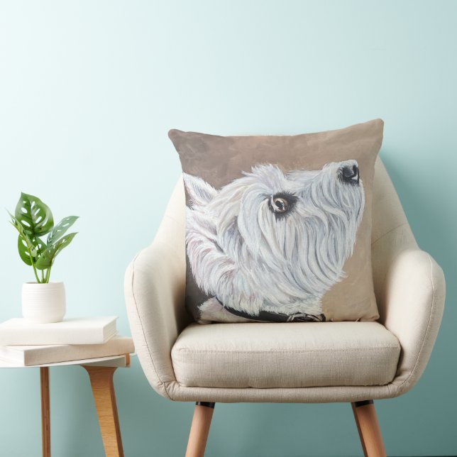 Westie Tittar upp profil B Kudde (Stol)