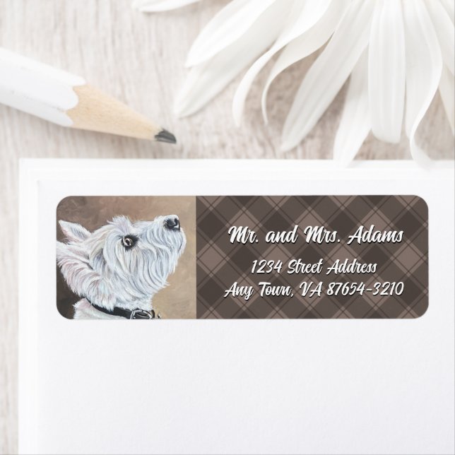 Westie Tittar upp profil B Returadress Etikett (Insitu)