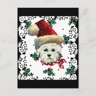 Westie Tomte Helg Vykort
