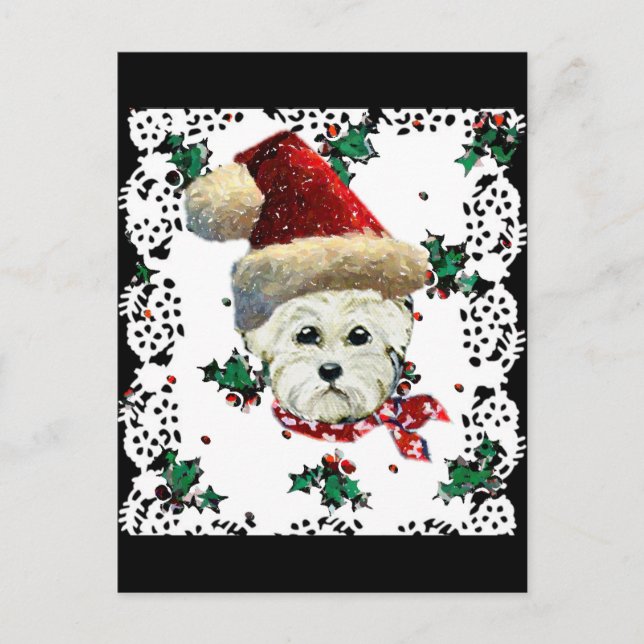 Westie Tomte Helg Vykort (Framsida)