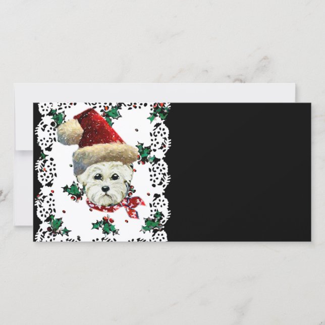 Westie Tomte Julkort (Framsida)