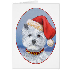 Westie Tomtes Helper Hälsningskort