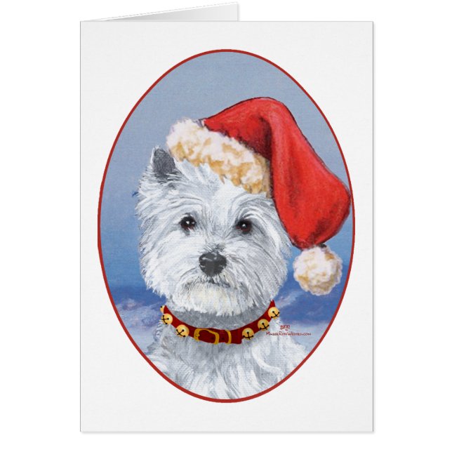 Westie Tomtes Helper Hälsningskort (Framsidan)