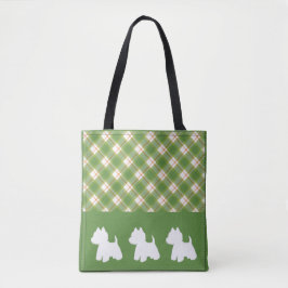Westie Tote Bag Grönt Play Tygkasse
