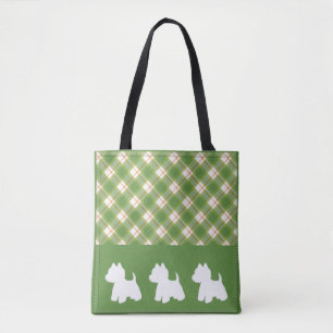 Westie Tote Bag Grönt Play Tygkasse