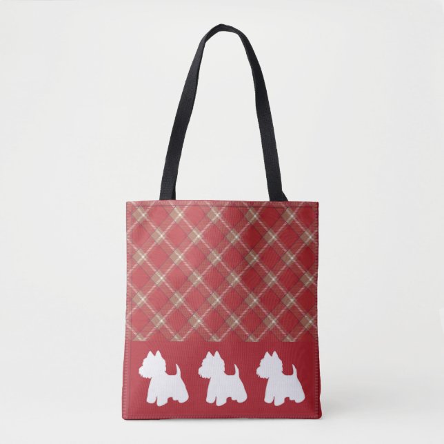 Westie Tote Bag Red Play Tygkasse (Framsida)