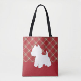 Westie Tote Bag Red Play Tygkasse