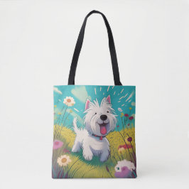 Westie Tote Bag Tygkasse