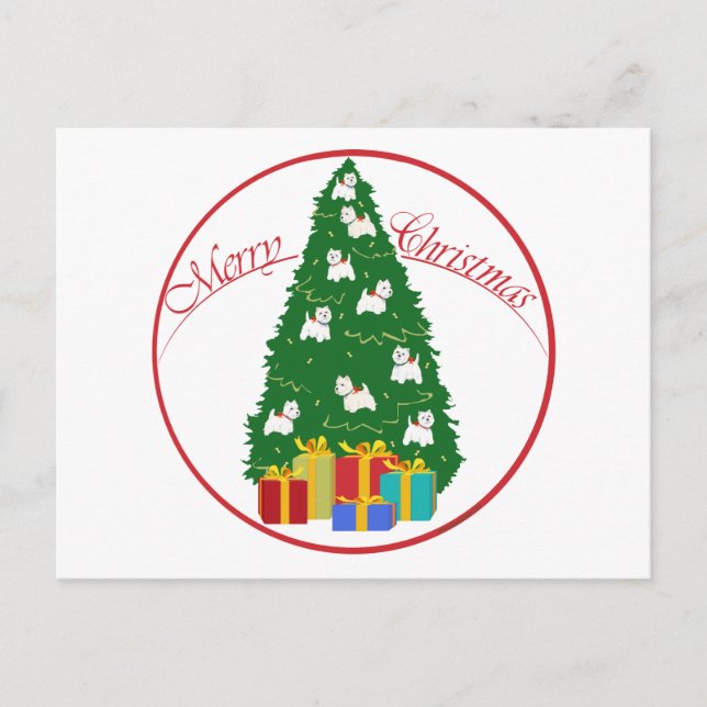 Westie Träd Vykort (Framsida)