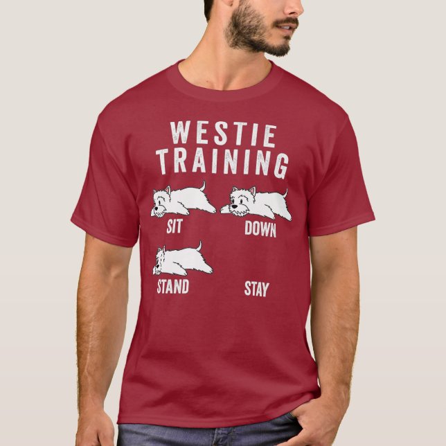 Westie Training Hund Premium T Shirt (Framsida)