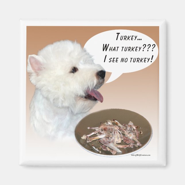 Westie Turkey Magnet (Framsidan)