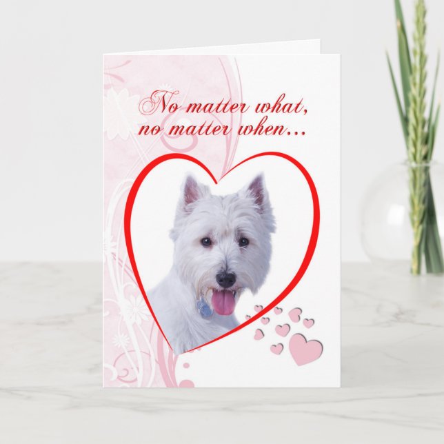 Westie Valentine Helgkort (Framsida)