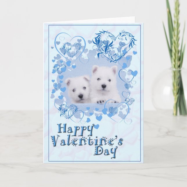 Westie Valentine-kort Helgkort (Framsida)