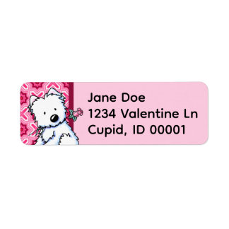 Westie Valentine  Returadress Etikett