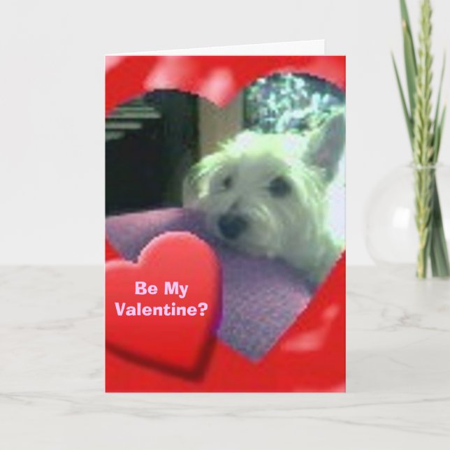 Westie Valentines dagskort Helgkort (Framsida)