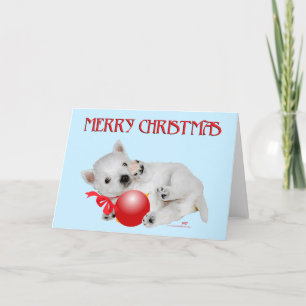 Westie-valp jul lekstund helgkort