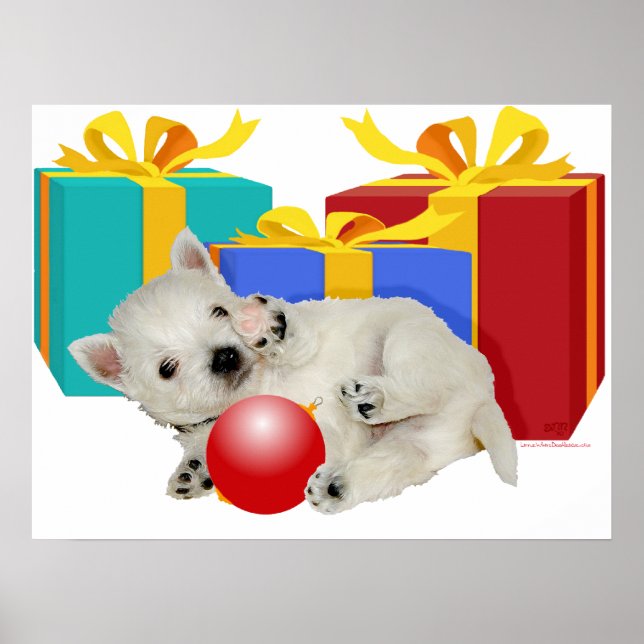 Westie Valp Jul Lekstund Poster (Framsidan)
