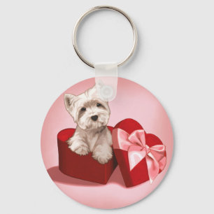 Westie valp nyckelring