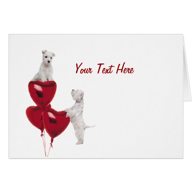 Westie valpkärlek hälsningskort (Framsidan Horizontal)