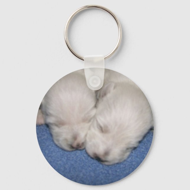 Westie Valps Sleeping Nyckelring (Framsida)