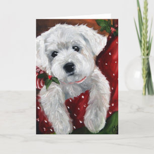 Westie väster Highland hund christmas helgdag Helgkort