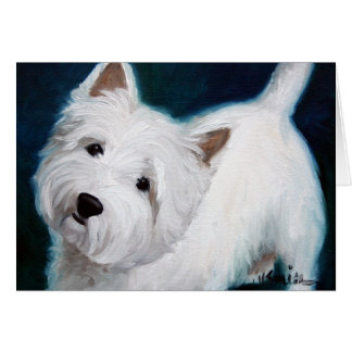 Westie Väster Highland Terrier Hund Card Hälsningskort